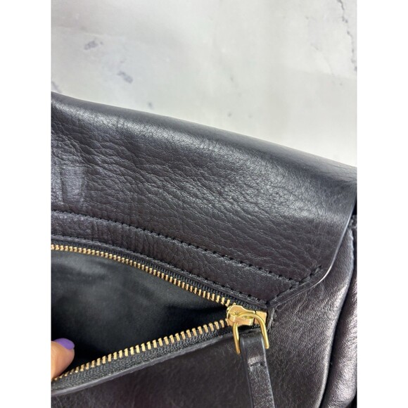 Fossil Women's Harper Saddle Leather Crossbody Bag Black Gold Retro Chic - Picture 15 of 16